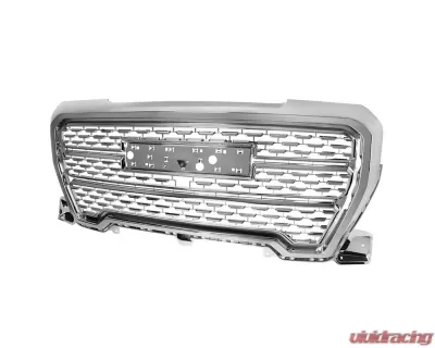 Spec-D Chrome Denali Style Front Upper Mesh Hood Grille GMC Sierra 1500 2019-2021 - HG-GMC1915C-JB