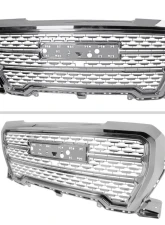 Spec-D Chrome Denali Style Front Upper Mesh Hood Grille GMC Sierra 1500 2019-2021                                     - HG-GMC1915C-JB - Image 2