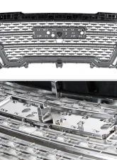 Spec-D Chrome Denali Style Front Upper Mesh Hood Grille GMC Sierra 1500 2019-2021                                     - HG-GMC1915C-JB - Image 7