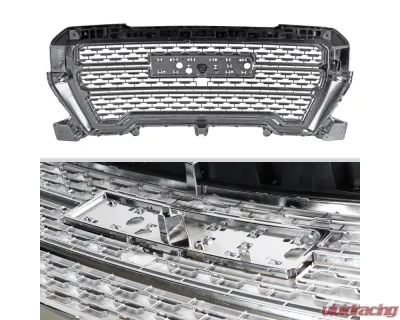Spec-D Chrome Denali Style Front Upper Mesh Hood Grille GMC Sierra 1500 2019-2021 - HG-GMC1915C-JB