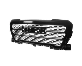 Spec-D Glossy Black Denali Style Front Upper Mesh Hood Grille GMC Sierra 1500 2019-2021