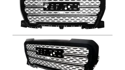 Spec-D Matte Black Denali Style Mesh Front Upper Hood Grille GMC Sierra 2019-2021                                     - HG-GMC1915JM-JB - Image 2