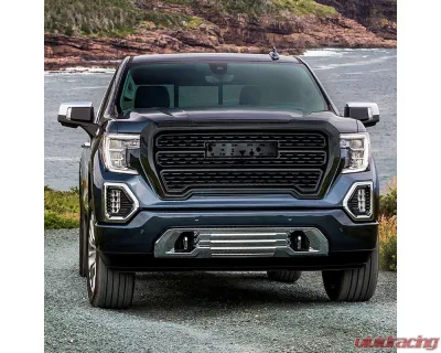 Spec-D Glossy Black Denali Style Front Upper Mesh Hood Grille GMC Sierra 1500 2019-2021 - HG-GMC1915JM-JB