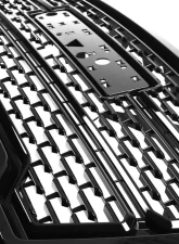 Spec-D Glossy Black Denali Style Front Upper Mesh Hood Grille GMC Sierra 1500 2019-2021                                     - HG-GMC1915JM-JB - Image 3