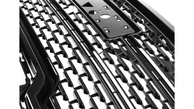 Spec-D Matte Black Denali Style Mesh Front Upper Hood Grille GMC Sierra 2019-2021                                     - HG-GMC1915JM-JB - Image 3