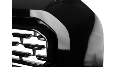 Spec-D Matte Black Denali Style Mesh Front Upper Hood Grille GMC Sierra 2019-2021                                     - HG-GMC1915JM-JB - Image 5