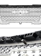 Spec-D Glossy Black Denali Style Front Upper Mesh Hood Grille GMC Sierra 1500 2019-2021                                     - HG-GMC1915JM-JB - Image 7