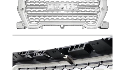 Spec-D Matte Black Denali Style Mesh Front Upper Hood Grille GMC Sierra 2019-2021                                     - HG-GMC1915JM-JB - Image 7