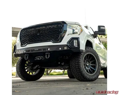 Spec-D Glossy Black Denali Style Front Upper Mesh Hood Grille GMC Sierra 1500 2019-2021 - HG-GMC1915JM-JB