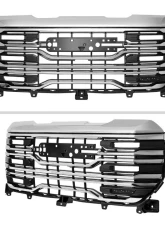 Spec-D Chrome AT4 Style Front Upper Mesh Hood Grille GMC Sierra 1500 2022-2025                                     - HG-GMC2215AT4C-JB - Image 2