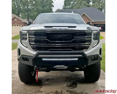 Spec-D Chrome AT4 Style Front Upper Mesh Hood Grille GMC Sierra 1500 2022-2025 - HG-GMC2215AT4C-JB