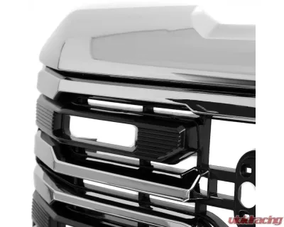 Spec-D Chrome AT4 Style Front Upper Mesh Hood Grille GMC Sierra 1500 2022-2025 - HG-GMC2215AT4C-JB