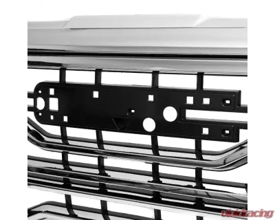 Spec-D Chrome AT4 Style Front Upper Mesh Hood Grille GMC Sierra 1500 2022-2025 - HG-GMC2215AT4C-JB