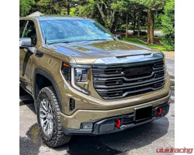 Spec-D Chrome AT4 Style Front Upper Mesh Hood Grille GMC Sierra 1500 2022-2025 - HG-GMC2215AT4C-JB