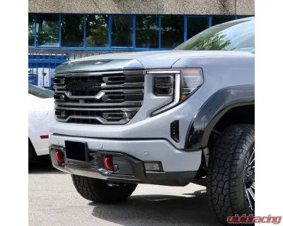Spec-D Chrome AT4 Style Front Upper Mesh Hood Grille GMC Sierra 1500 2022-2025 - HG-GMC2215AT4C-JB