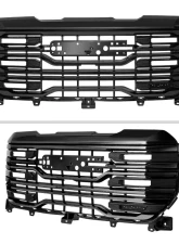 Spec-D Glossy Black AT4 Style Front Upper Mesh Hood Grille GMC Sierra 1500 2022-2025                                     - HG-GMC2215AT4JM-JB - Image 2