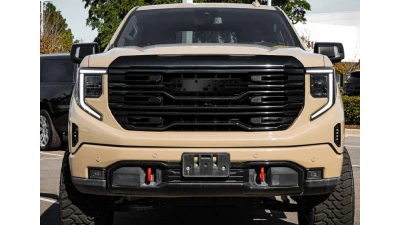 Spec-D Glossy Black AT4 Style Mesh Front Upper Hood Grille GMC Sierra 2022-2025                                     - HG-GMC2215AT4JM-JB - Image 11