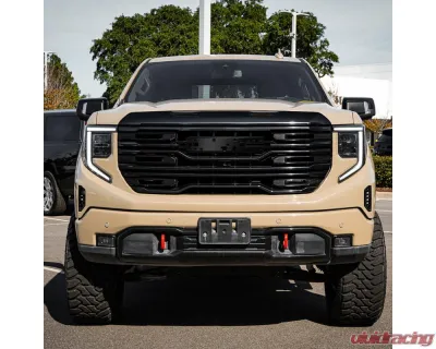 Spec-D Glossy Black AT4 Style Front Upper Mesh Hood Grille GMC Sierra 1500 2022-2025 - HG-GMC2215AT4JM-JB