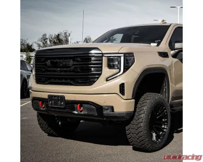 Spec-D Glossy Black AT4 Style Front Upper Mesh Hood Grille GMC Sierra 1500 2022-2025 - HG-GMC2215AT4JM-JB