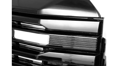 Spec-D Glossy Black AT4 Style Mesh Front Upper Hood Grille GMC Sierra 2022-2025                                     - HG-GMC2215AT4JM-JB - Image 3