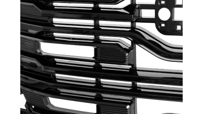 Spec-D Glossy Black AT4 Style Mesh Front Upper Hood Grille GMC Sierra 2022-2025                                     - HG-GMC2215AT4JM-JB - Image 4