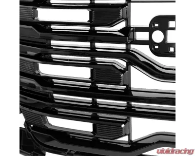 Spec-D Glossy Black AT4 Style Front Upper Mesh Hood Grille GMC Sierra 1500 2022-2025 - HG-GMC2215AT4JM-JB