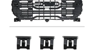 Spec-D Glossy Black AT4 Style Mesh Front Upper Hood Grille GMC Sierra 2022-2025                                     - HG-GMC2215AT4JM-JB - Image 6