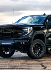 Spec-D Glossy Black AT4 Style Front Upper Mesh Hood Grille GMC Sierra 1500 2022-2025                                     - HG-GMC2215AT4JM-JB - Image 9