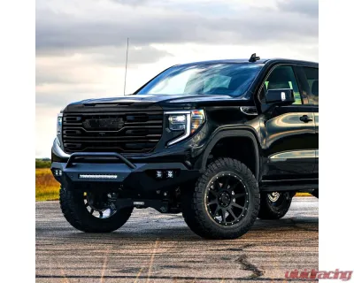 Spec-D Glossy Black AT4 Style Front Upper Mesh Hood Grille GMC Sierra 1500 2022-2025 - HG-GMC2215AT4JM-JB