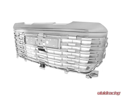 Spec-D Chrome Denali Style Front Upper Mesh Hood Grille GMC Sierra 1500 2022-2025 - HG-GMC2215C-GL