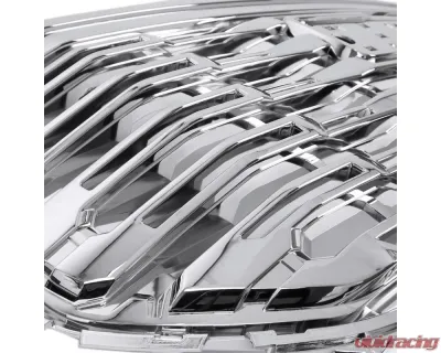 Spec-D Chrome Denali Style Front Upper Mesh Hood Grille GMC Sierra 1500 2022-2025 - HG-GMC2215C-GL