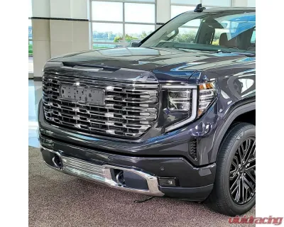 Spec-D Chrome Denali Style Front Upper Mesh Hood Grille GMC Sierra 1500 2022-2025 - HG-GMC2215C-GL