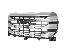 Spec-D Chrome SLE Style Front Upper Mesh Hood Grille GMC Sierra 1500 2022-2025