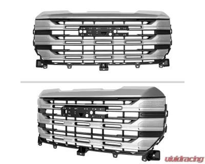 Spec-D Chrome SLE Style Front Upper Mesh Hood Grille GMC Sierra 1500 2022-2025 - HG-GMC2215C-JB