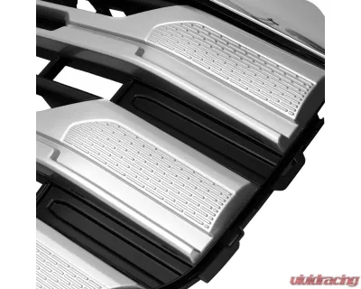 Spec-D Chrome SLE Style Front Upper Mesh Hood Grille GMC Sierra 1500 2022-2025 - HG-GMC2215C-JB