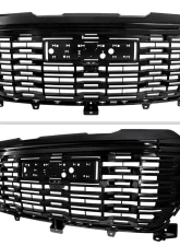 Spec-D Glossy Black Denali Style Front Upper Mesh Hood Grille GMC Sierra 1500 2022-2025                                     - HG-GMC2215JM-GL - Image 2