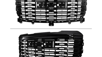 Spec-D Glossy Black Denali Style Front Upper Mesh Hood Grille GMC Sierra 2022-2025                                     - HG-GMC2215JM-GL - Image 2