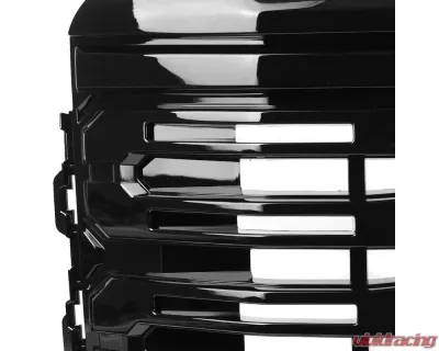 Spec-D Glossy Black Denali Style Front Upper Mesh Hood Grille GMC Sierra 1500 2022-2025 - HG-GMC2215JM-GL
