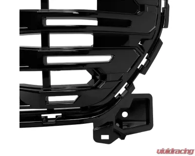 Spec-D Glossy Black Denali Style Front Upper Mesh Hood Grille GMC Sierra 1500 2022-2025 - HG-GMC2215JM-GL