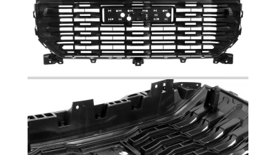 Spec-D Glossy Black Denali Style Front Upper Mesh Hood Grille GMC Sierra 2022-2025                                     - HG-GMC2215JM-GL - Image 7