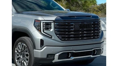 Spec-D Glossy Black Denali Style Front Upper Mesh Hood Grille GMC Sierra 2022-2025                                     - HG-GMC2215JM-GL - Image 9