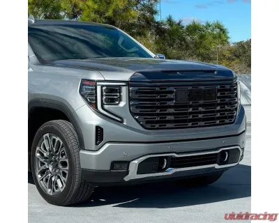 Spec-D Glossy Black Denali Style Front Upper Mesh Hood Grille GMC Sierra 1500 2022-2025 - HG-GMC2215JM-GL