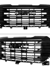 Spec-D Glossy Black SLE Style Front Upper Mesh Hood Grille GMC Sierra 1500 2022-2025                                     - HG-GMC2215JM-JB - Image 2