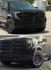 Spec-D Glossy Black SLE Style Front Upper Mesh Hood Grille GMC Sierra 1500 2022-2025                                     - HG-GMC2215JM-JB - Image 11