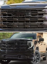 Spec-D Glossy Black SLE Style Front Upper Mesh Hood Grille GMC Sierra 1500 2022-2025                                     - HG-GMC2215JM-JB - Image 12