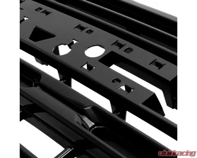 Spec-D Glossy Black SLE Style Front Upper Mesh Hood Grille GMC Sierra 1500 2022-2025 - HG-GMC2215JM-JB