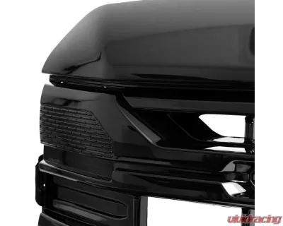 Spec-D Glossy Black SLE Style Front Upper Mesh Hood Grille GMC Sierra 1500 2022-2025 - HG-GMC2215JM-JB