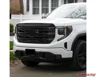 Spec-D Glossy Black SLE Style Front Upper Mesh Hood Grille GMC Sierra 1500 2022-2025 - HG-GMC2215JM-JB