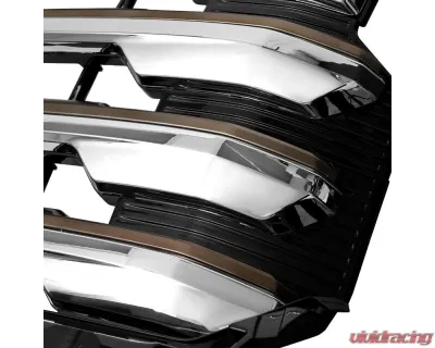 Spec-D Chrome Front Upper Mesh Hood Grille Chevrolet Silverado 1500 2022-2024 - HG-SIV2215HCC-JB