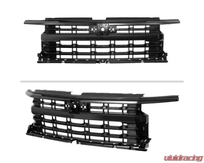 Spec-D Glossy Black Front Upper Mesh Hood Grille Chevrolet Silverado 1500 2022-2024 - HG-SIV2215JM-JB